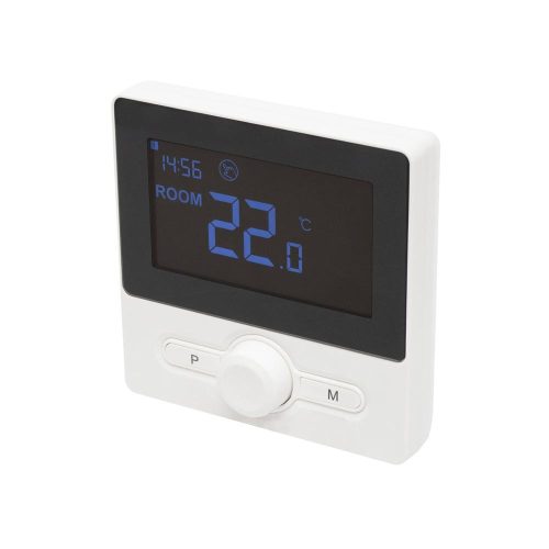 SOMOGYI Home THE25B digitális termosztát, falra szerelhető, programozható, ablaknyitás-érzékelés, fagyvédelmi funkció, fekete