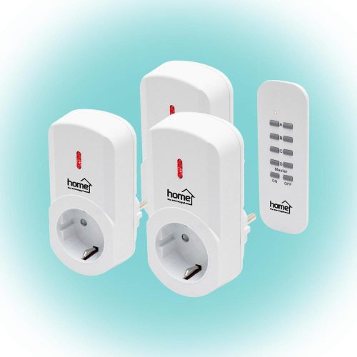 SOMOGYI Home TH 1013 távirányítható hálózati aljzat szett, 40 m hatótávolság, 3 db aljzat, 1 db távirányító