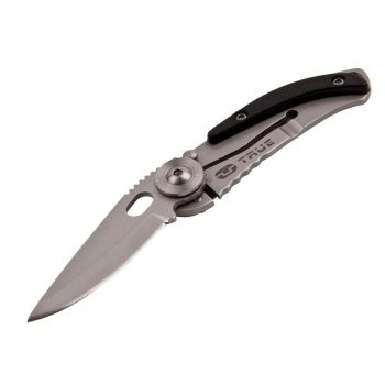   SOMOGYI True Utility Skeletonknife, TU571K, 4 cm rozsdamentes acél penge, eloxált alumínium tok, karabíner rögzítési pont, jobb és balkezes