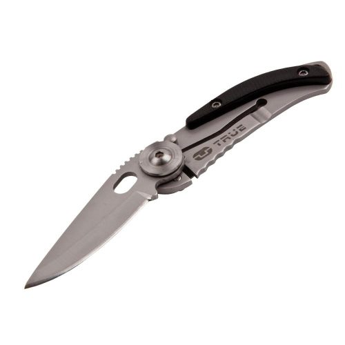 SOMOGYI True Utility Skeletonknife, TU571K, 4 cm rozsdamentes acél penge, eloxált alumínium tok, karabíner rögzítési pont, jobb és balkezes