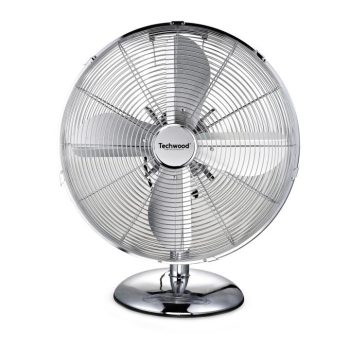   SOMOGYI Techwood TVI-335 fém asztali ventilátor, 30 cm-es lapátátmérő, 45 W, 3 sebesség, oszcillálás, hálózati tápellátás