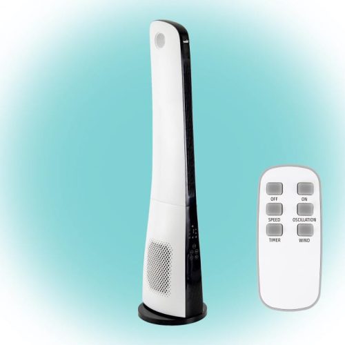 SOMOGYI Home TWFR 110 oszlopventilátor, 45 W, 110 cm, 3 fokozat, 50°-os oszcillálás, távirányító, fehér