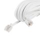 SOMOGYI Home T 5-10/WH telefoncsatlakozó kábel, 6P/4C (RJ 11), dugó - dugó, fehér, 10m