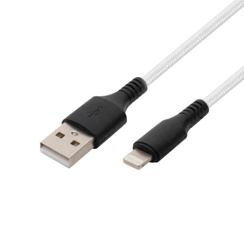 SOMOGYI Home USBAL1 töltőkábel, USB A / Lightning, 2.1A, 1m, szövött, fehér