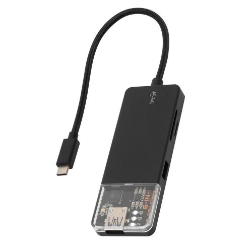 SOMOGYI Home USBHUB6 dokkoló állomás, 4K HDMI, egér, billentyűzet, TF/microSD, SD, USB tároló, merevlemez, ~100 W PD, plug & play, LED visszajelzés