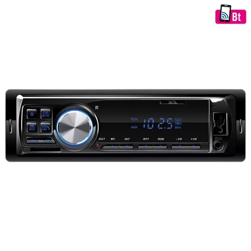 SOMOGYI SAL VBT 1100/BL autórádió, 4 x 45 W, 4 RCA, FM, BT, USB, SD, AUX, kék LED kijelző és gombok