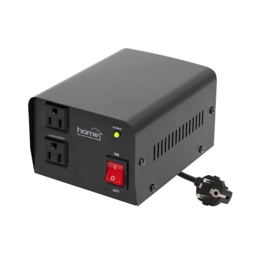 SOMOGYI HOME VTF200VA feszültségátalakító, max.200VA, 230V/110V transzformátor, dupla 110V kimeneti aljzat két készülékhez, hordozható