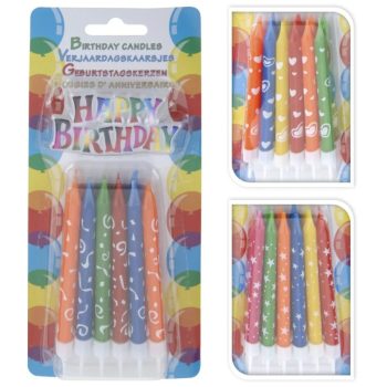 Születésnapi Színes Gyertya (12db/csomag)