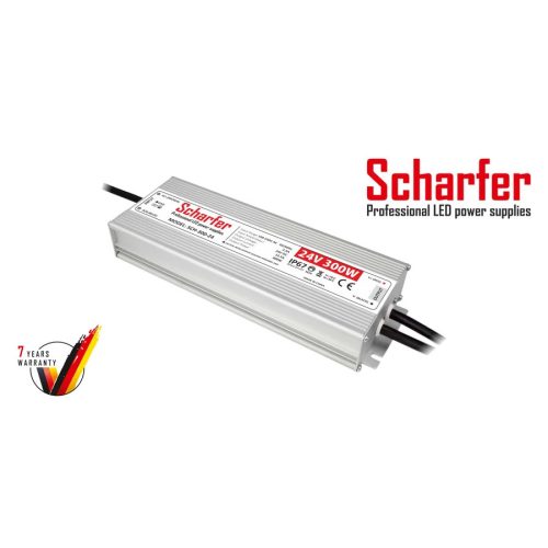 Scharfer LED tápegység , 24 Volt , 300 Watt , 12,5A , kültéri , vízálló , IP67 , Scharfer