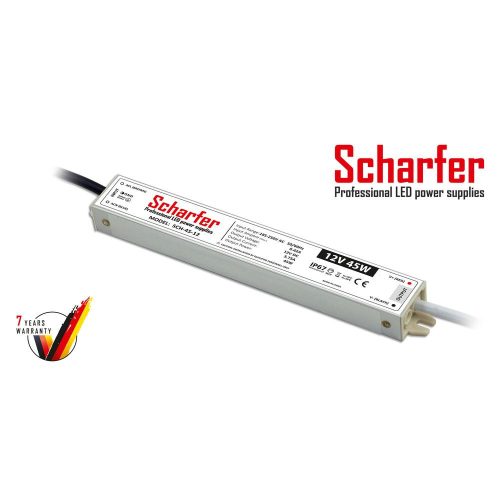 Scharfer LED tápegység , 12 Volt , 45 Watt , 3,75A , kültéri , vízálló , IP67 , Scharfer