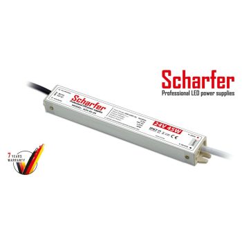   Scharfer LED tápegység , 24 Volt , 45 Watt , 1.87A , kültéri , vízálló , IP67 , Scharfer