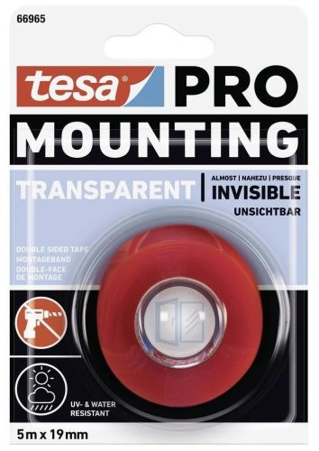 Tesa Mounting PRO kétoldalas rögzítő - Átlátszó (5m x 19mm)