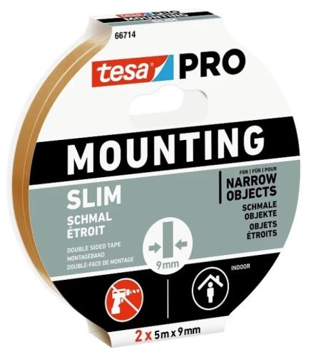 Tesa Mounting PRO kétoldalas rögzítő - Keskeny 2x(5m x 9mm)