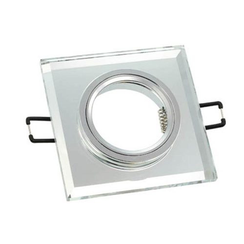 VITO Spot Light Fixture Recessed Mounted Crystal-S Square Chrome & Glass Gu5.3 Mr16 90X90X22mm 2012070 VITO