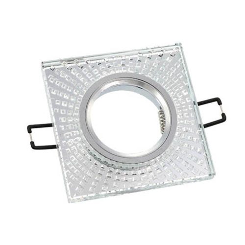 VITO Spot Light Fixture Recessed Mounted Square Palace-02 Gu5.3 Mr16 Chrome With Glass 95X95X22mm 2012130 VITO