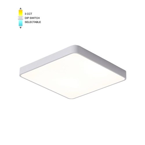 VITO Led Ceiling Square Lighting Fixture Finesse S1-35 400*400*H50 35W 3Xcct-Dip Switch White 2026150 VITO, Option Hanging Set 202641