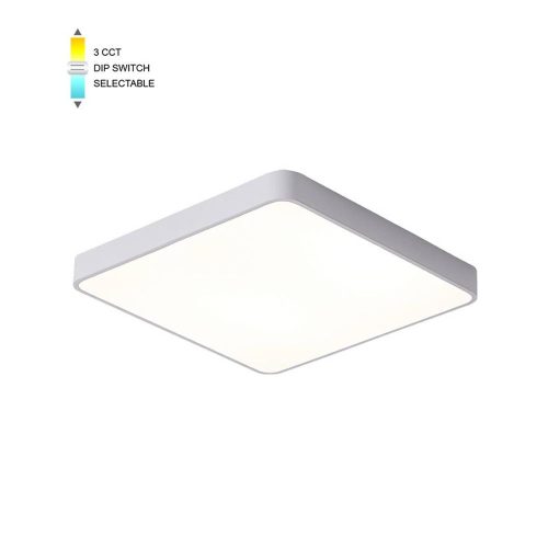 VITO Led Ceiling Square Lighting Fixture Finesse S1-45 500*500*H50 45W 3Xcct-Dip Switch White 2026160 VITO, Option Hanging Set 202641