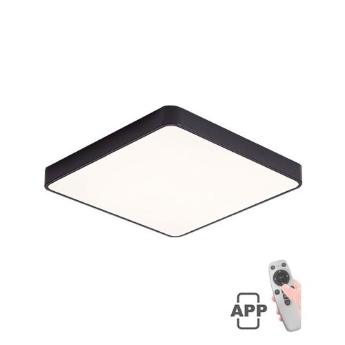 VITO Led Ceiling Square Lighting Fixture Finesse S1-60 600*600*H50 60W Dimmable+Mobile Black 2026210 VITO, Option Hanging Set 2026410
