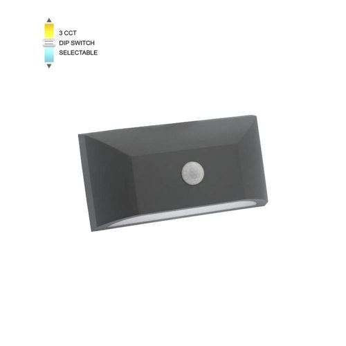 VITO Led Outdoor Wall Light With Pir Sensor Adria-W1S 6W 288/306/294lm 3Xcct Ip65 113X220X58 Anthracite 3230491 VITO