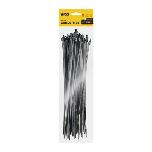 VITO Plastic Cable Tie 3.6X300mm White 100 Pcs In Bag 7100310 VITO