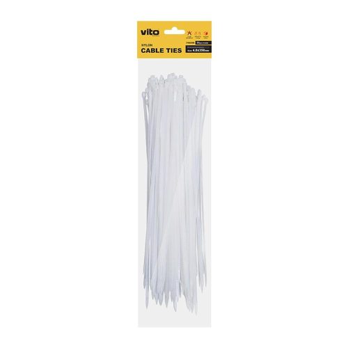 VITO Plastic Cable Tie 4.8X350mm White 50 Pcs In Bag 7100390 VITO