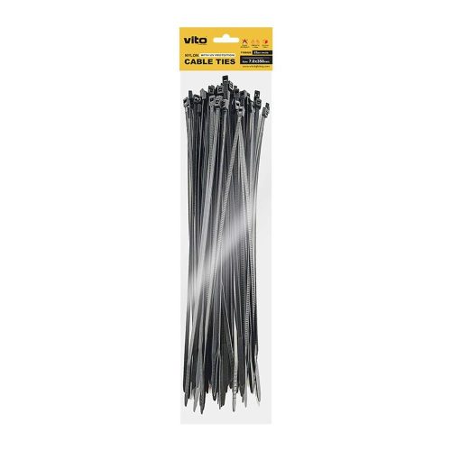 VITO Plastic Cable Tie 7.0X350mm Black 25 Pcs In Bag 7100420 VITO