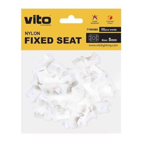 VITO Plastic Fixed Seat 5mm White 50 Pcs In Bag 7100460 VITO