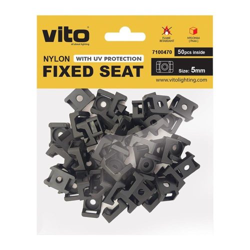 VITO Plastic Fixed Seat 5mm Black 50 Pcs In Bag 7100470 VITO