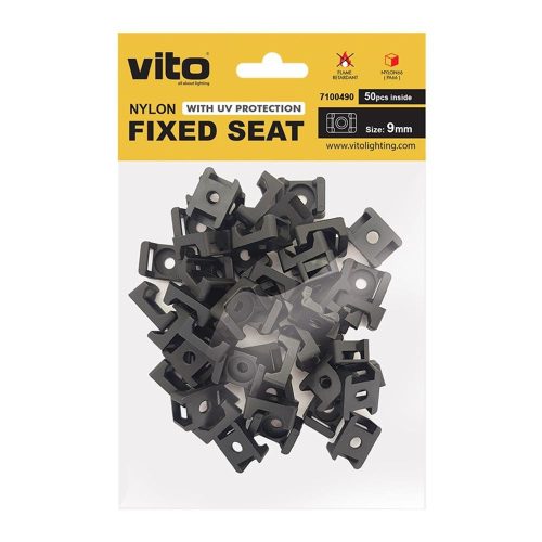 VITO Plastic Fixed Seat 9mm Black 50 Pcs In Bag 7100490 VITO