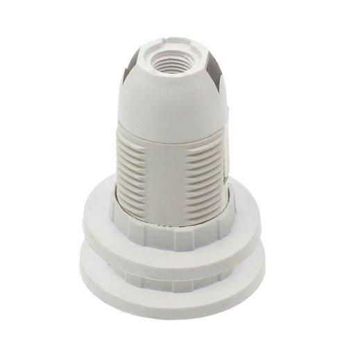 E14 Plastic Lampholder White Pressed End Base Full Threaded With 2 Rings 7300030 VITO