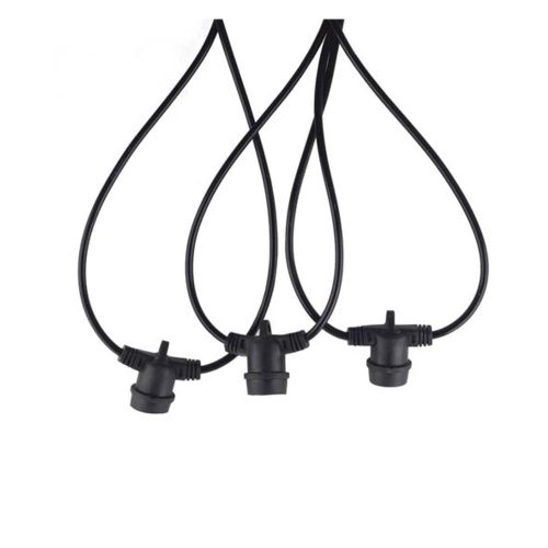 VITO String-10 Garland With 10M Cable & 10Xe27 Bases Connectable Max 8Pcs Ip44 Black 7300170 VITO