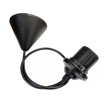   VITO E27 Lampholder With Cable, Rosete & Terminal Blabk 7300210 VITO