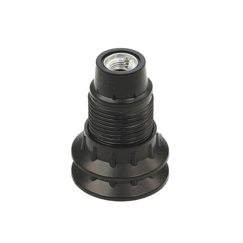 VITO E14 Bakelite Lampholder Black Full Threaded With 2 Rings 7310010 VITO