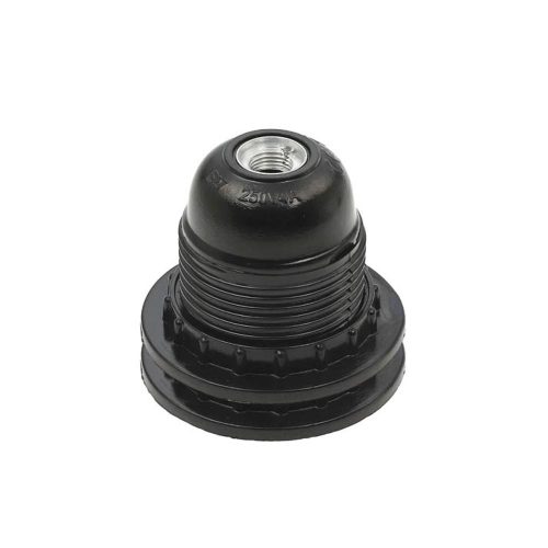 VITO E27 Bakelite Lampholder Black Full Threaded With 2 Rings 7310020 VITO