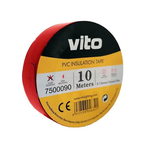 VITO Insulation Tape With Adhesive 10M Red Fire Retardant 7500090 VITO