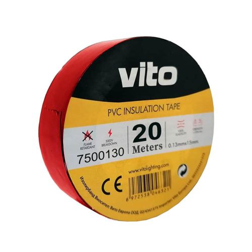 VITO Insulation Tape With Adhesive 20M Red Fire Retardant 7500130 VITO