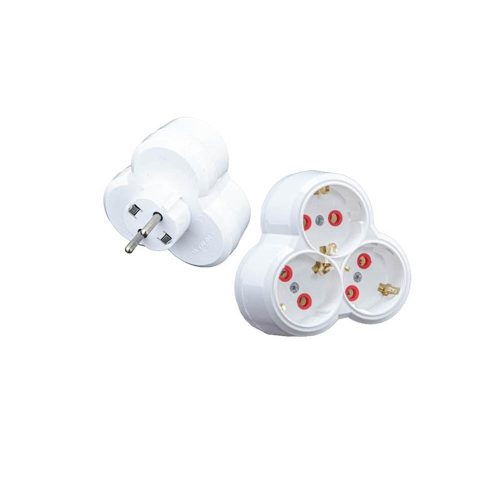 VITO 3 Gung Plug Socket Schucko 45O Rounded White 16A 8006230 VITO