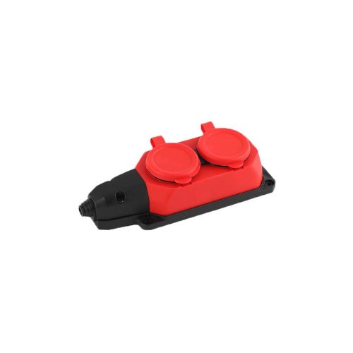 VITO 2 Gang Rubber Grounded Group Socket Without Cable Ip44 Red 8006660 VITO