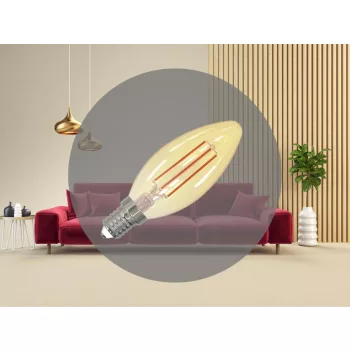   NEDES LED Filament SLIM 4,5W VINTAGE - C35 / E14 / 1800K - ZFS103