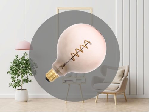 NEDES LED Filament SPIRAL 4W GREY - PINK - G125 / E27 / 2000K - ZSF123