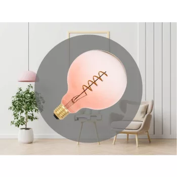   NEDES LED Filament SPIRAL 4W PINK - TRANSPARENT - G125 / E27 / 2000K - ZSF124