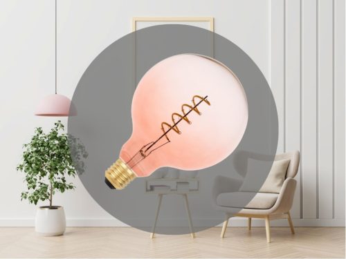 NEDES LED Filament SPIRAL 4W PINK - TRANSPARENT - G125 / E27 / 2000K - ZSF124