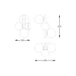 ZUMA LINE WALL LAMP MOLECULE W0454-03U-F7AA 3XG9 G