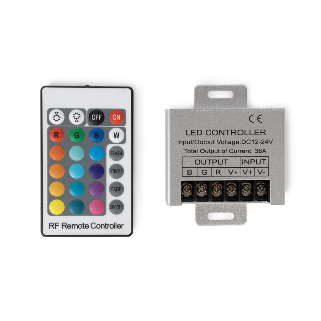 Avide LED Szalag 12-24V 150W RGB 24 Gombos RF Távirányító és Vezérlő