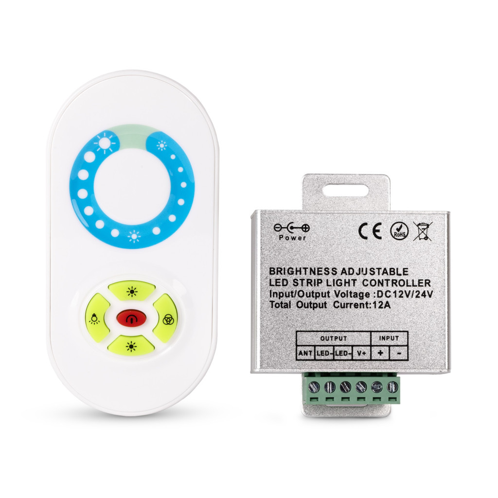 Avide LED Szalag 12-24V 144W Fényerőszabályzó 5 Gombos RF Távirányító